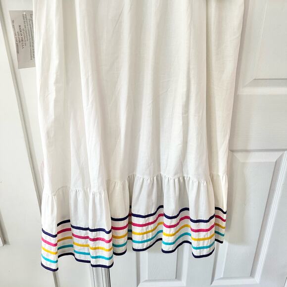 Kittens USA Cotton White Colorful Ribbon Trim V Neck Trapeze Dress 2X Ric Rac - Picture 11 of 11